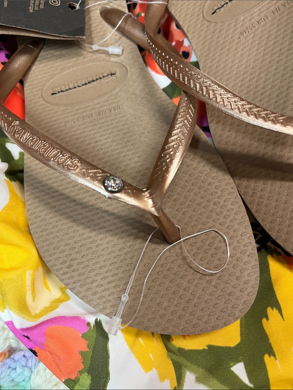 Havaianas Crystal Flip Flops 7/8 New wtags - Picture 5 of 7